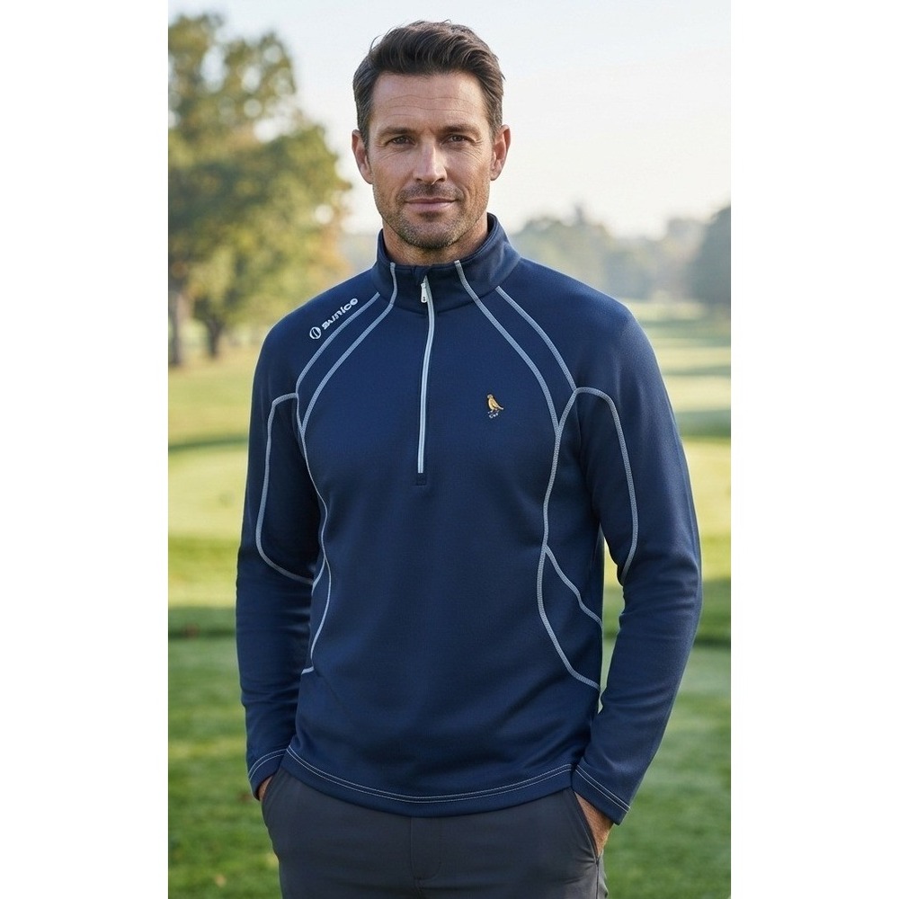 Sunice Sport Superlite FX Men's M Navy Blue Quarter Zip Golf Pullover Stretch